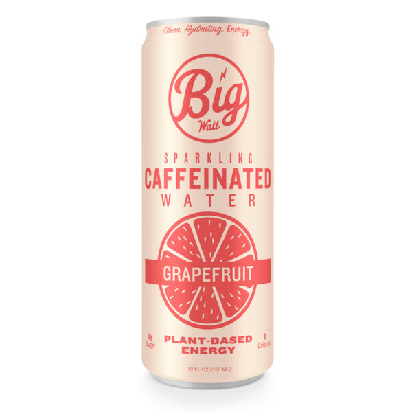 Grapefruit Caffeinated Sparkling Water (12 Pack) Big Watt Cold